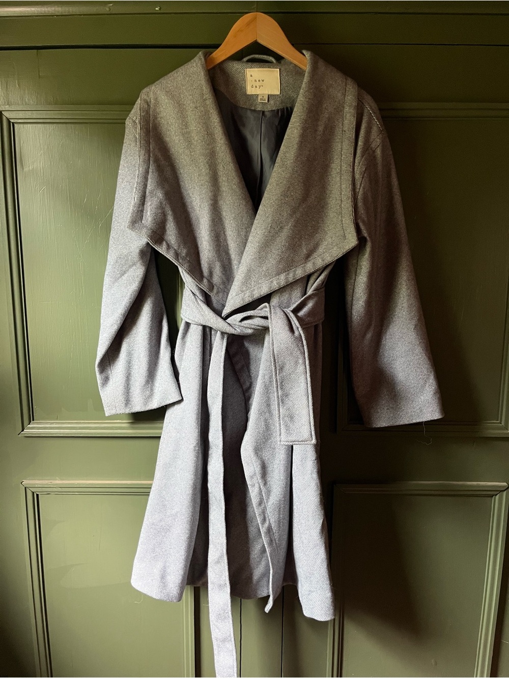 a new day blue-gray Wrap Trench Coat with Self-Tie Belt